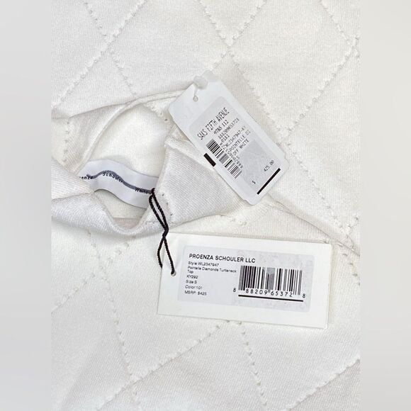 Proenza Schouler White Label Pointelle Diamonds Turtleneck Top size S - Picture 12 of 13